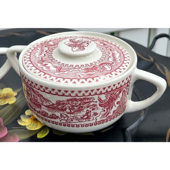 Cream and Sugar Bowl Set Memory Lane Pink/White Wedding Mom Gift Royal China - Picture 6 of 10